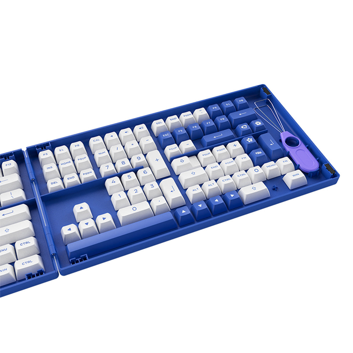 Akko Blue and White PBT Doubleshot Keycap Set - 197 Keys for Mechanical Keyboards | Perfect for Gaming, Typing & Office Work