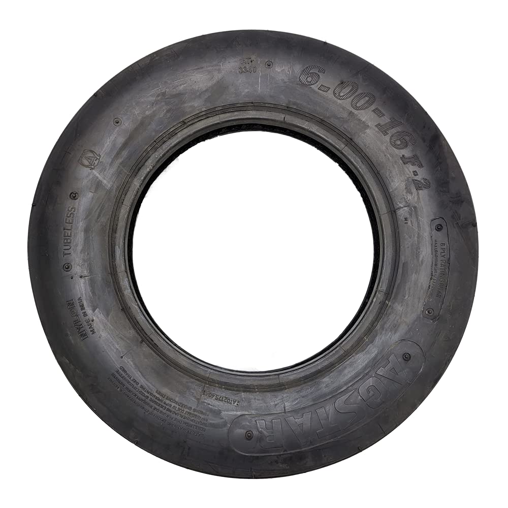 6.00-16 6-Ply Rib Disc Farm Tractor Tires and Tubes - Heavy Duty Agricultural Tires for Tractors, Trailers & Farm Equipment - Ideal for Field Work, Plowing & Rough Terrain