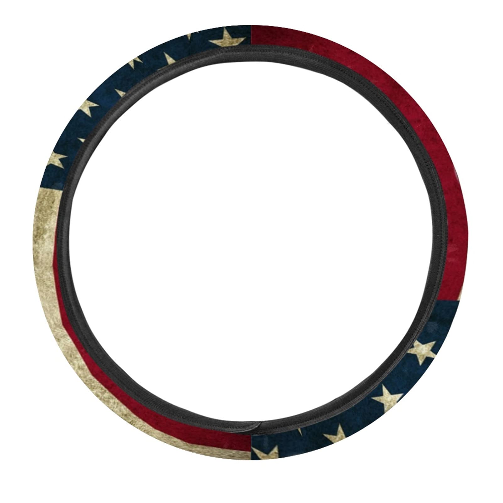 American Flag Design Non-Slip Car Steering Wheel Cover - Universal 14-15 Inch Fit for Most Vehicles, Elastic & Sweat-Absorbing, Perfect for Road Trips & Patriotic Drivers