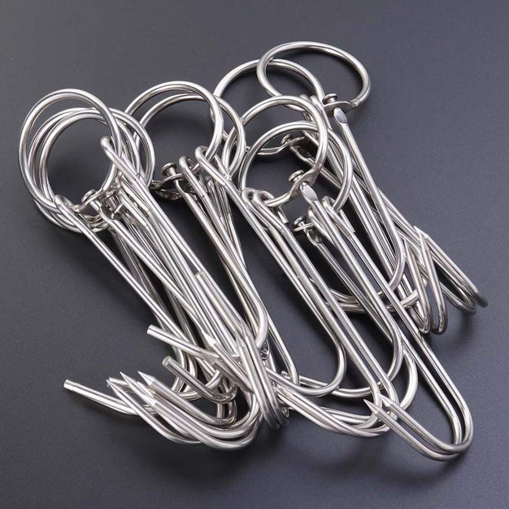 DOITOOL 10-Piece Stainless Steel BBQ Meat Hooks Set - Heavy Duty, Wear-Resistant for Roast Lamb, Poultry, Bacon & More | Perfect for Grilling, Smoking & Outdoor Cooking