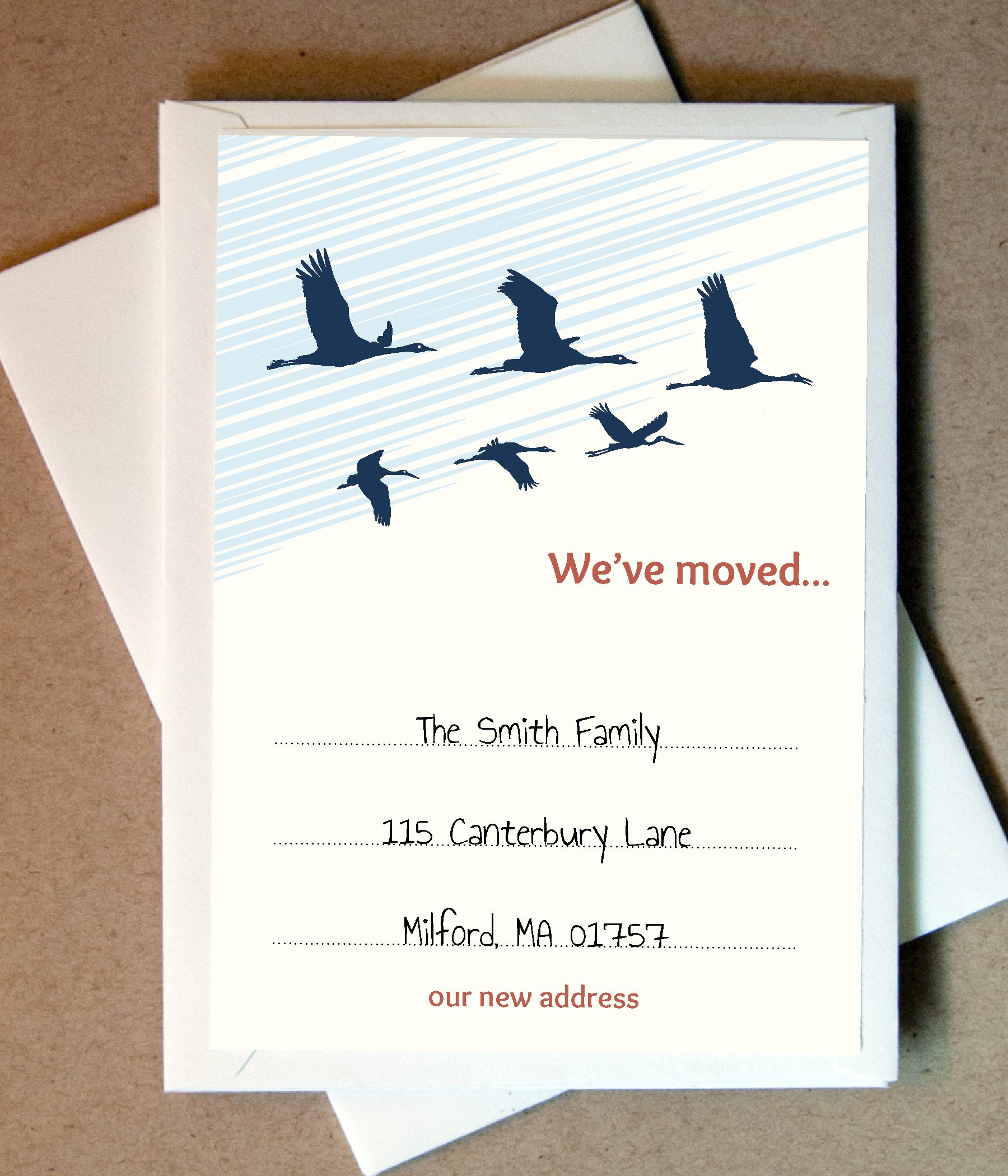 Custom We've Moved Announcement Cards - 40 Flat Cards with Envelopes | Perfect for New Home Notifications & Change of Address Announcements