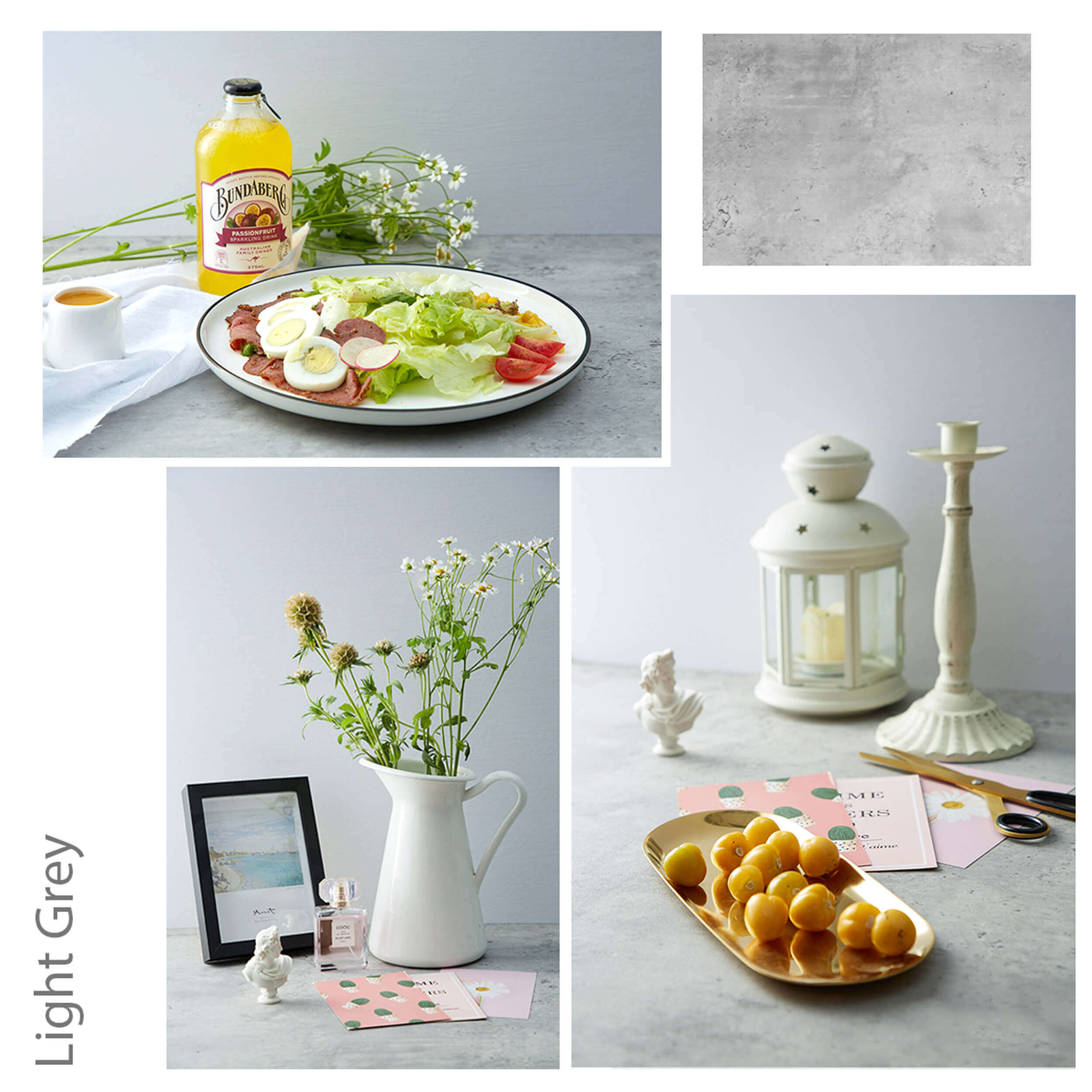 60x60cm Light & Dark Grey Concrete Photography Backdrop Boards - Perfect for Product Photography, Instagram Shoots, and Studio Backgrounds