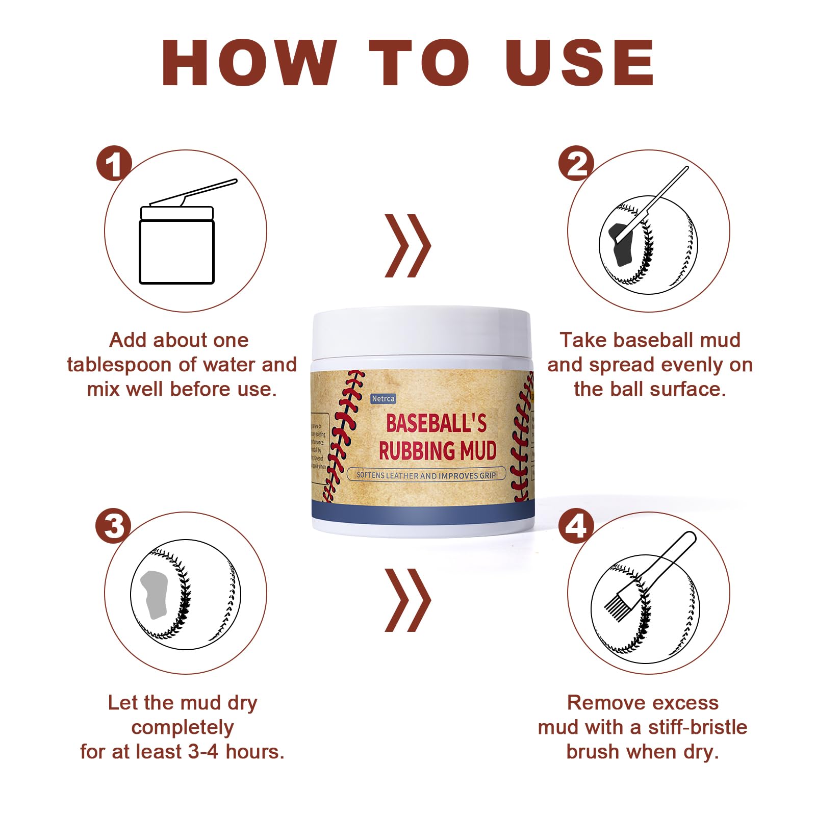Original Baseball Rubbing Mud - Softens & Darkens Leather, Enhances Grip, Reduces Shine | Game-Ready Formula for Leather & Synthetic Baseballs | Perfect for Pre-Game Prep & Breaking in New Balls