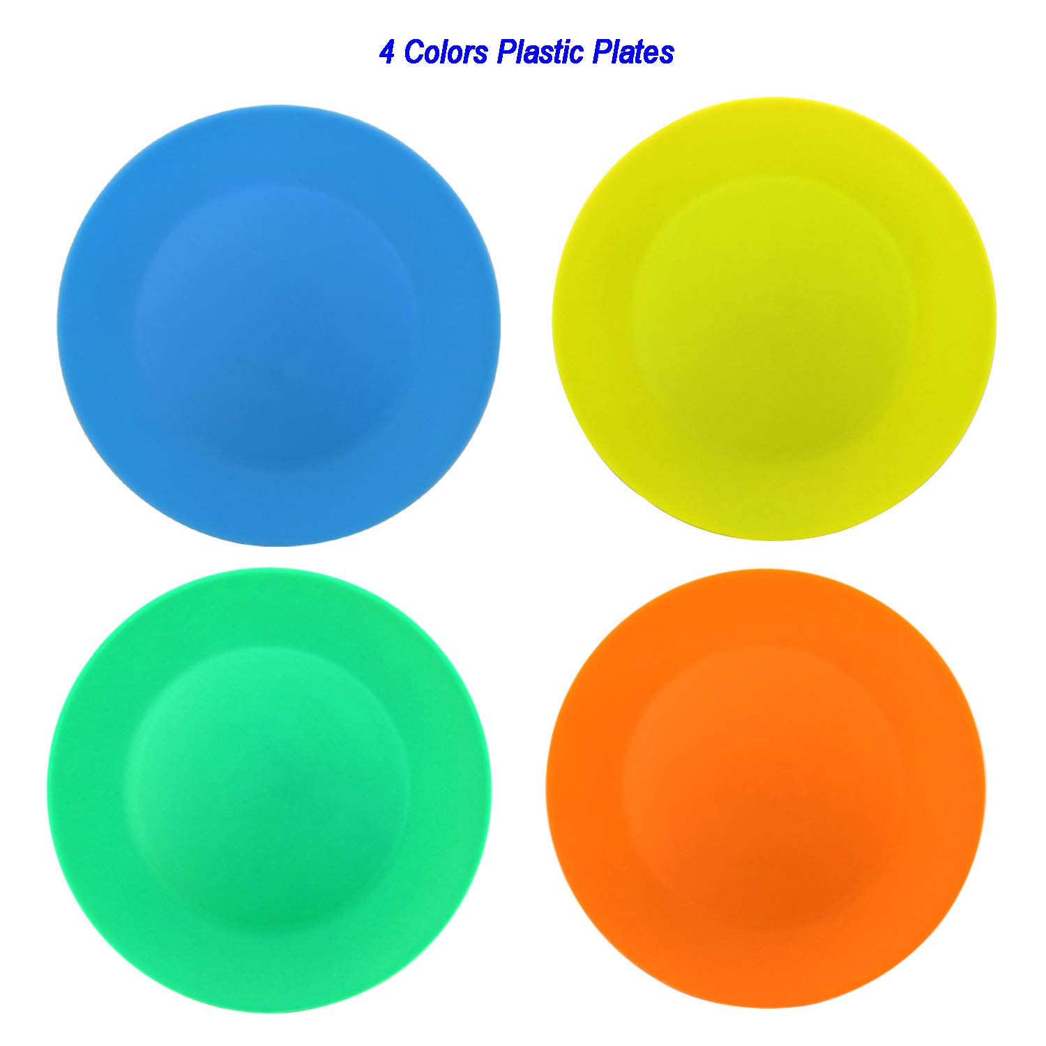 AOYITE 12-Pack Reusable Plastic Plates - BPA Free, Dishwasher & Microwave Safe Dinnerware for BBQ, Picnic, Travel, Party & Outdoor Events - Colorful Durable Plates for Everyday Use & Special Occasions