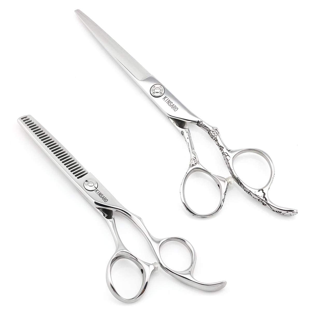 Professional 6 Inch Hair Cutting Scissors & 5.5 Inch Thinning Shears - Barber Scissors Set for Precision Styling by Kinsaro | Perfect for Salon Professionals & Home Haircuts