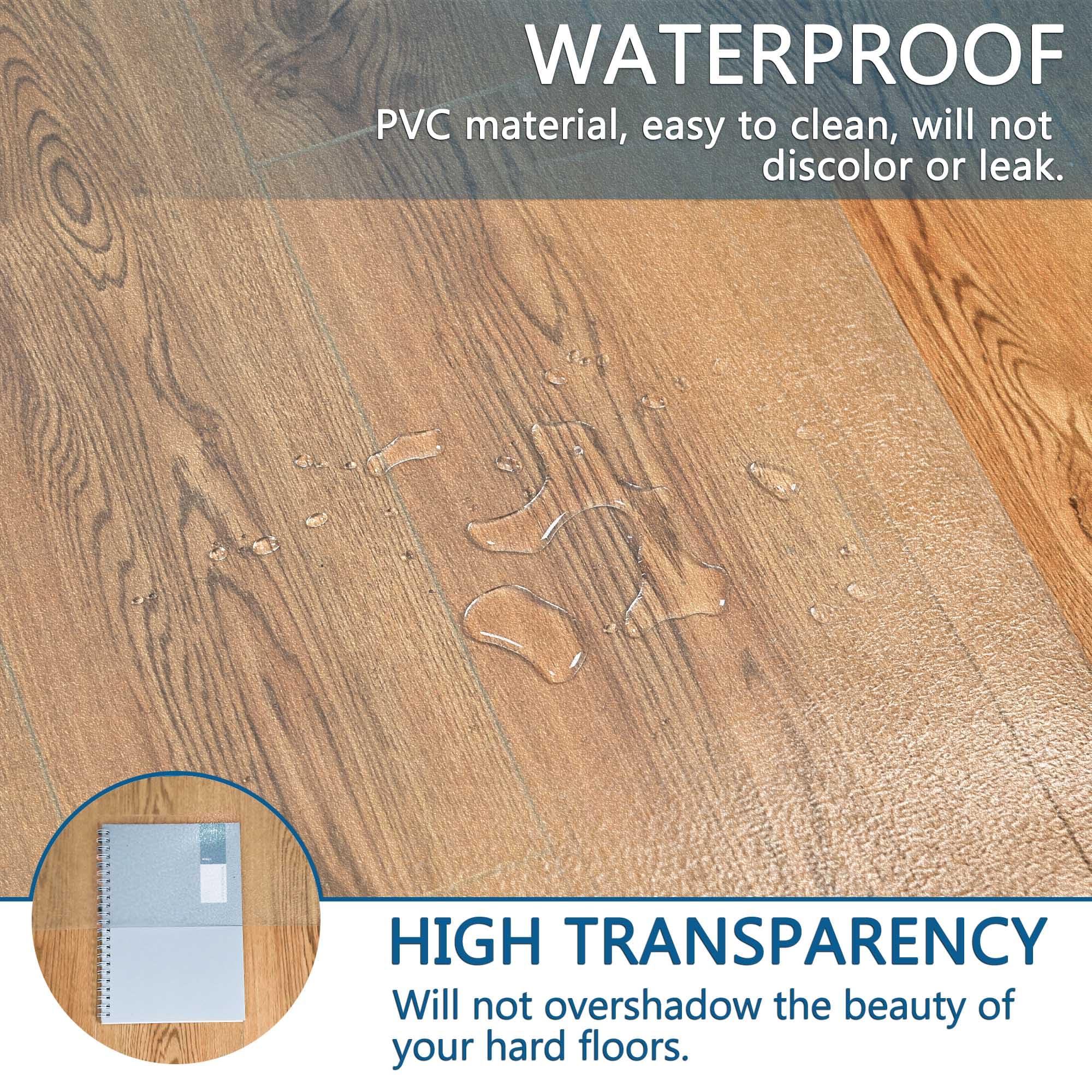 46” x 60” Clear Large Chair Mat for Hardwood Floors - Office Chair Mat Protector for Home & Workspace - Easy Rolling & Cleaning - Perfect for Desks, Gaming & Study Areas (Rectangle)