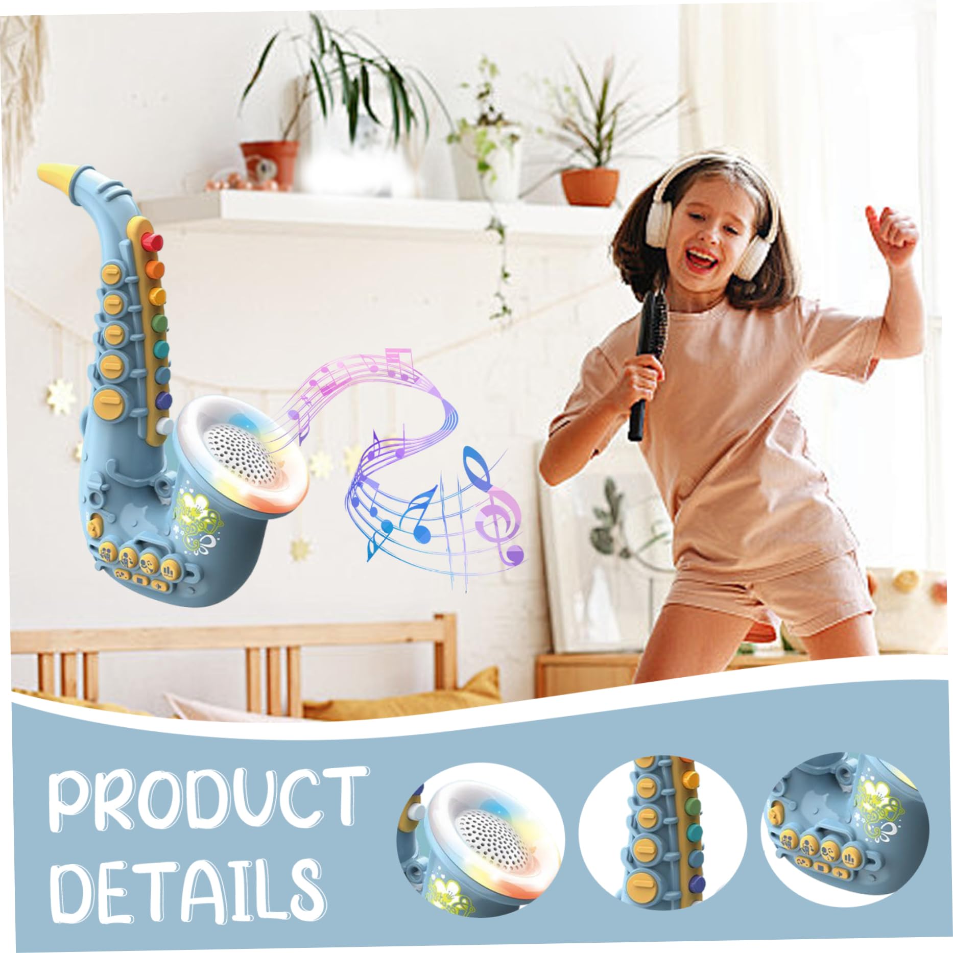 10.2 Inch Kids Toy Saxophone with Music & Light Effects - Early Education Musical Instrument for Children Ages 3+ | Perfect for Birthday Gifts, Pretend Play & Music Learning