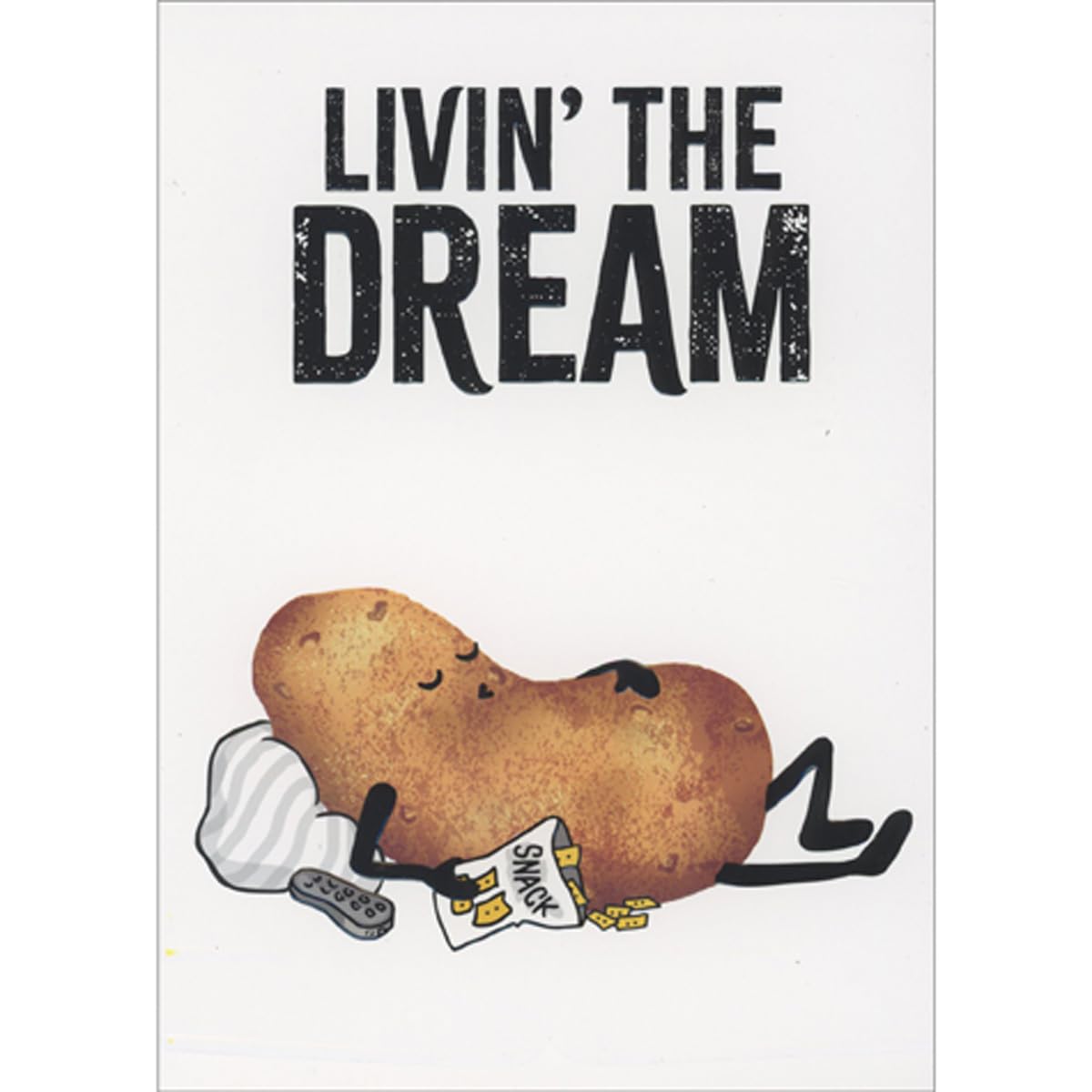 Funny Sleeping Couch Potato Birthday Card for Men - Humorous Masculine Greeting Card by Avanti Press - Perfect for Husband, Boyfriend & Father's Day Gifts