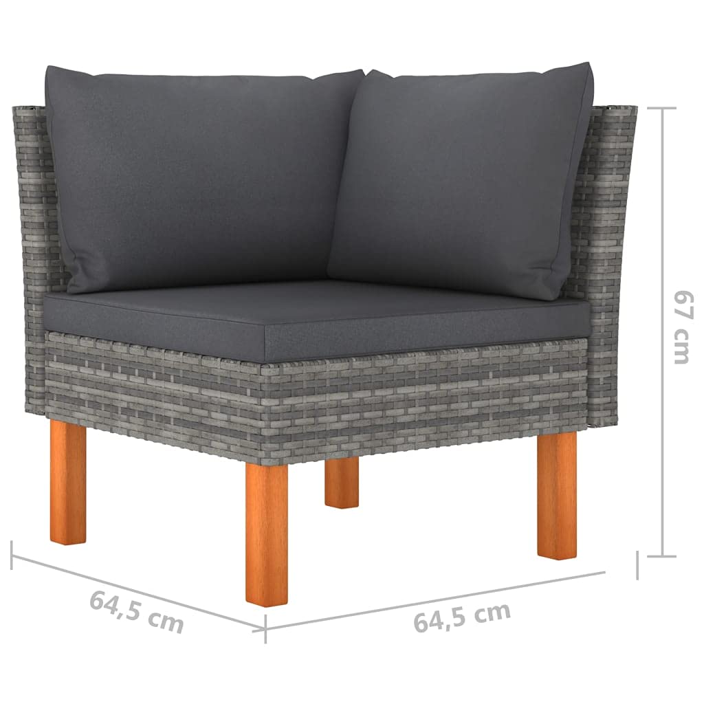 6-Piece Patio Lounge Set with Cushions - Weather-Resistant Outdoor Sectional Sofa Set - Poly Rattan Conversation Furniture for Garden, Patio & Backyard - Perfect for Relaxing, Entertaining & Outdoor Gatherings