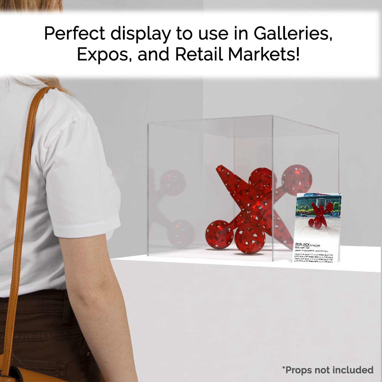 14 Inch Clear Acrylic Display Riser Box - Open Side Design, No Lid, Hollow & Versatile - Perfect for Retail Merchandise Display, Product Storage & Showcase Platforms - Ideal for Store Shelves, Countertops & Trade Show Displays