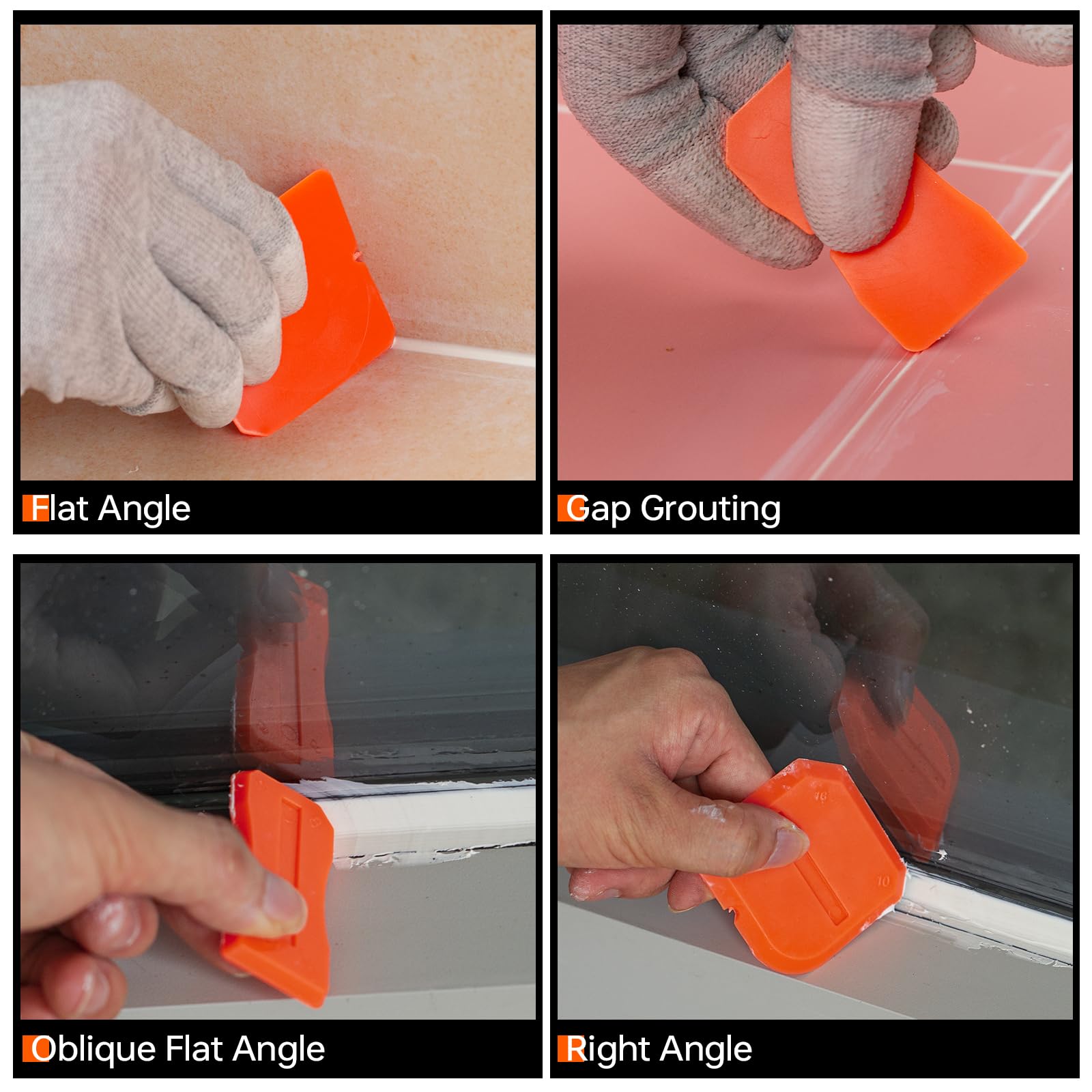 THINKWORK Silicone Caulking Gun Kit for Bathroom, Kitchen & Window Sealing