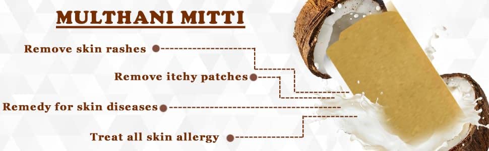 Pure Coconut Oil & Multani Mitti Vegan Bath Soap - Fragrance Free, Chemical Free, Handmade for All Skin Types (Pack of 1) | Gentle Cleansing & Moisturizing for Daily Skincare Routine
