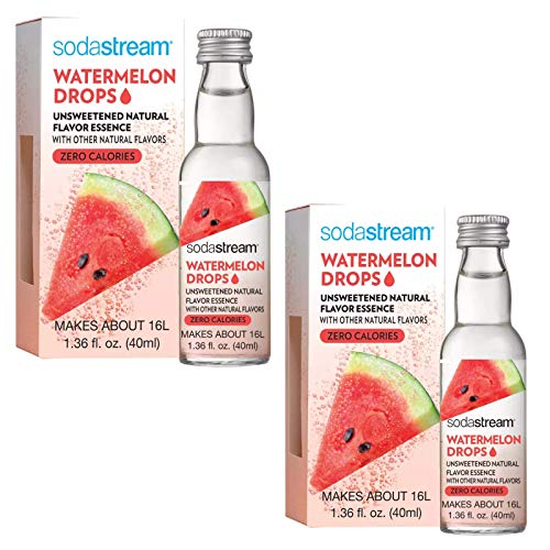 SodaStream Fruit Drops Watermelon Flavor 1.36 fl oz (Pack of 2) - Refreshing Sparkling Water Syrup for Soda Makers, Perfect for Summer Drinks & Healthy Hydration at Home or Office
