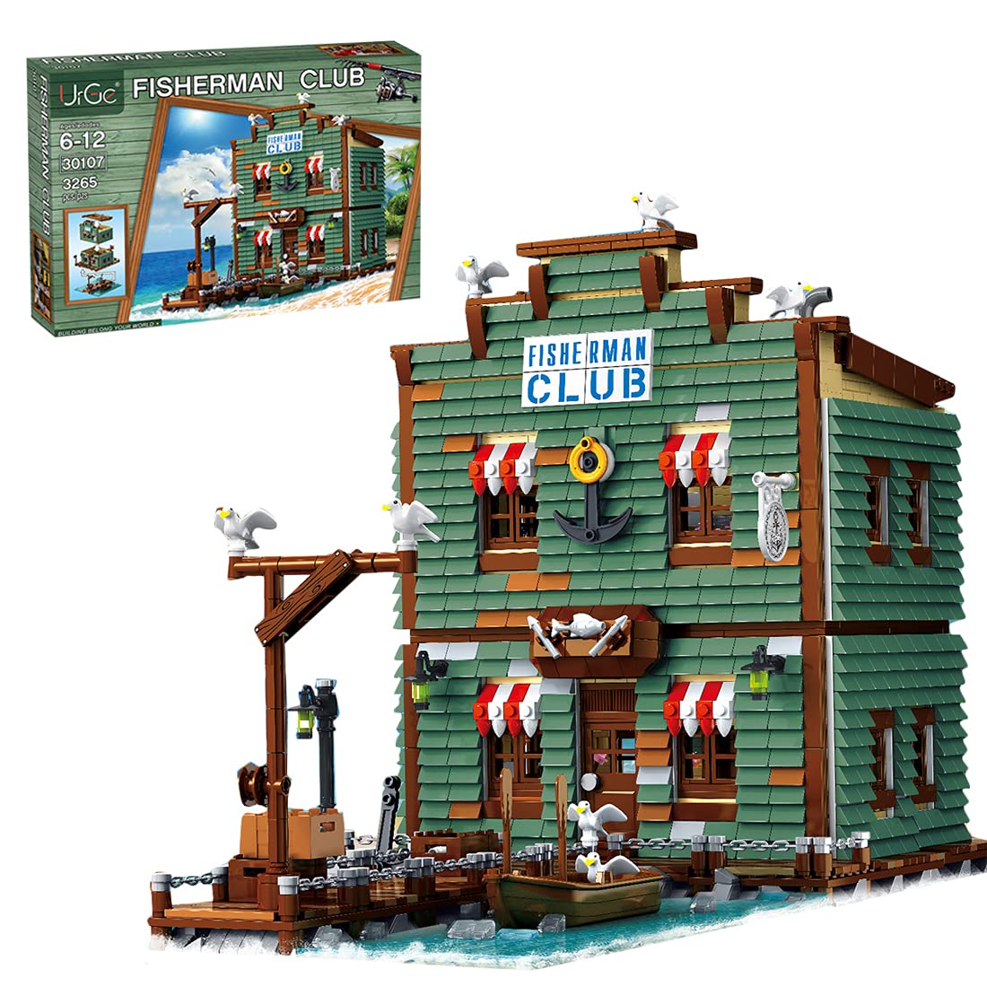 YYQPF Haus Architecture Building Blocks – Fischer Club Wooden House Modular Building Set (3262 Pcs) | Compatible with Lego Creator | DIY Town House Model Kit for Creative Play & Home Decor