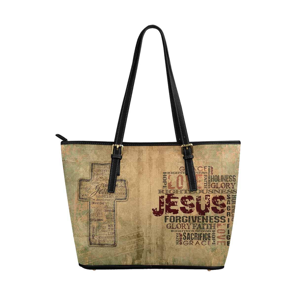 Religious Bible Verse Leather Tote Bag for Women - Christian Scripture Shoulder Handbag - Perfect for Church, Bible Study & Daily Devotional Use
