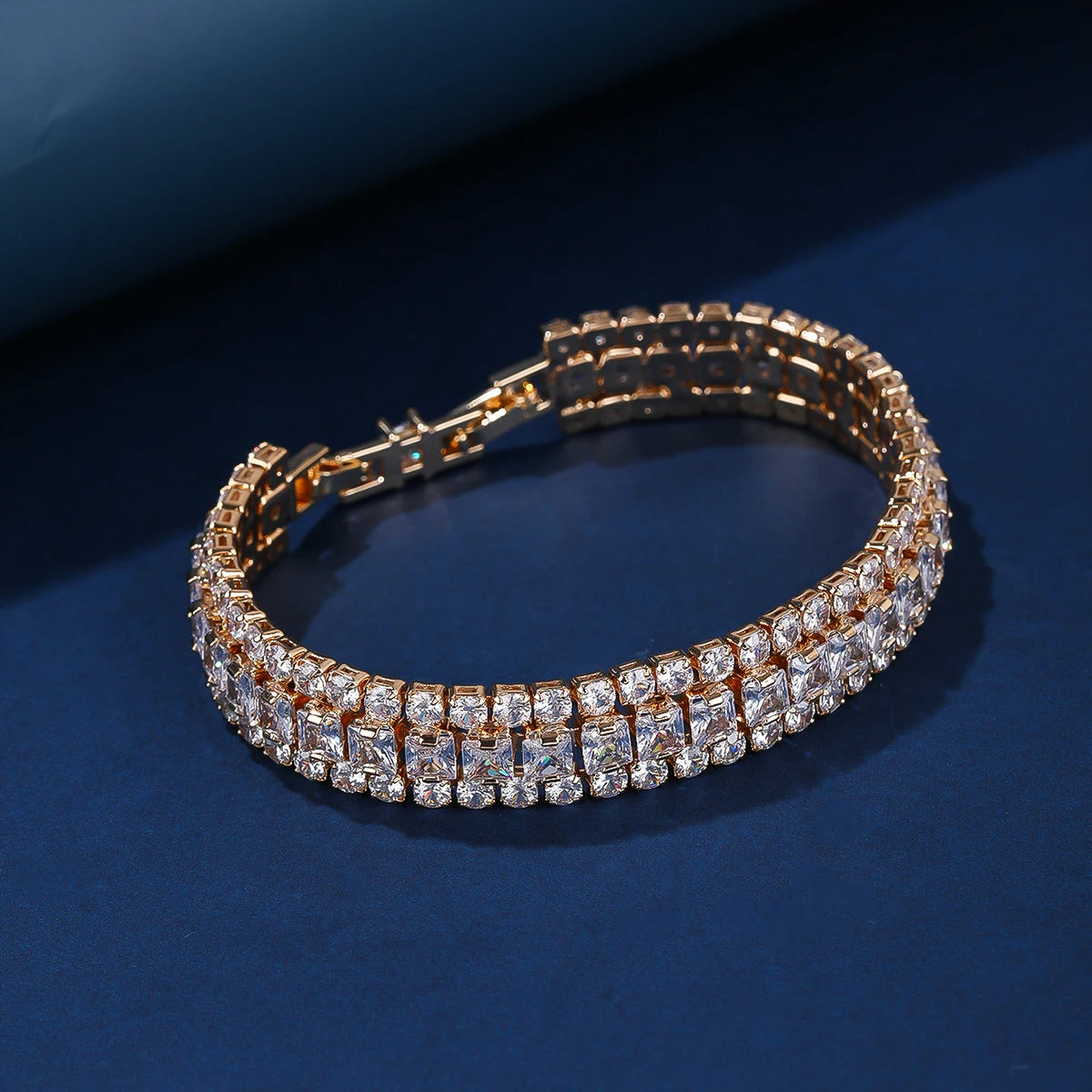 3 Row 5 Colors Bling Cubic Zirconia Tennis Bracelet for Women - Elegant 3A CZ Jewelry Gift (CK10161) - Perfect for Parties, Weddings & Special Occasions