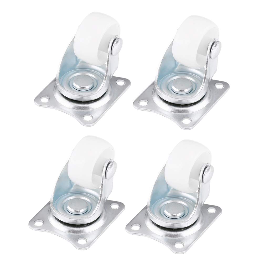 Durable White PP Caster Wheels for Chairs & Desks - Office Furniture Mobility