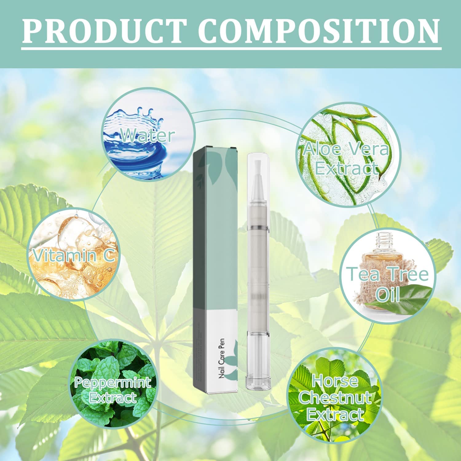 Nail Growth Serum & Repair Pen - Cuticle Oil Treatment for Toenail & Fingernail Fungus - Damaged Nail Care Set (5pcs) - Perfect for At-Home Manicures & Pedicures