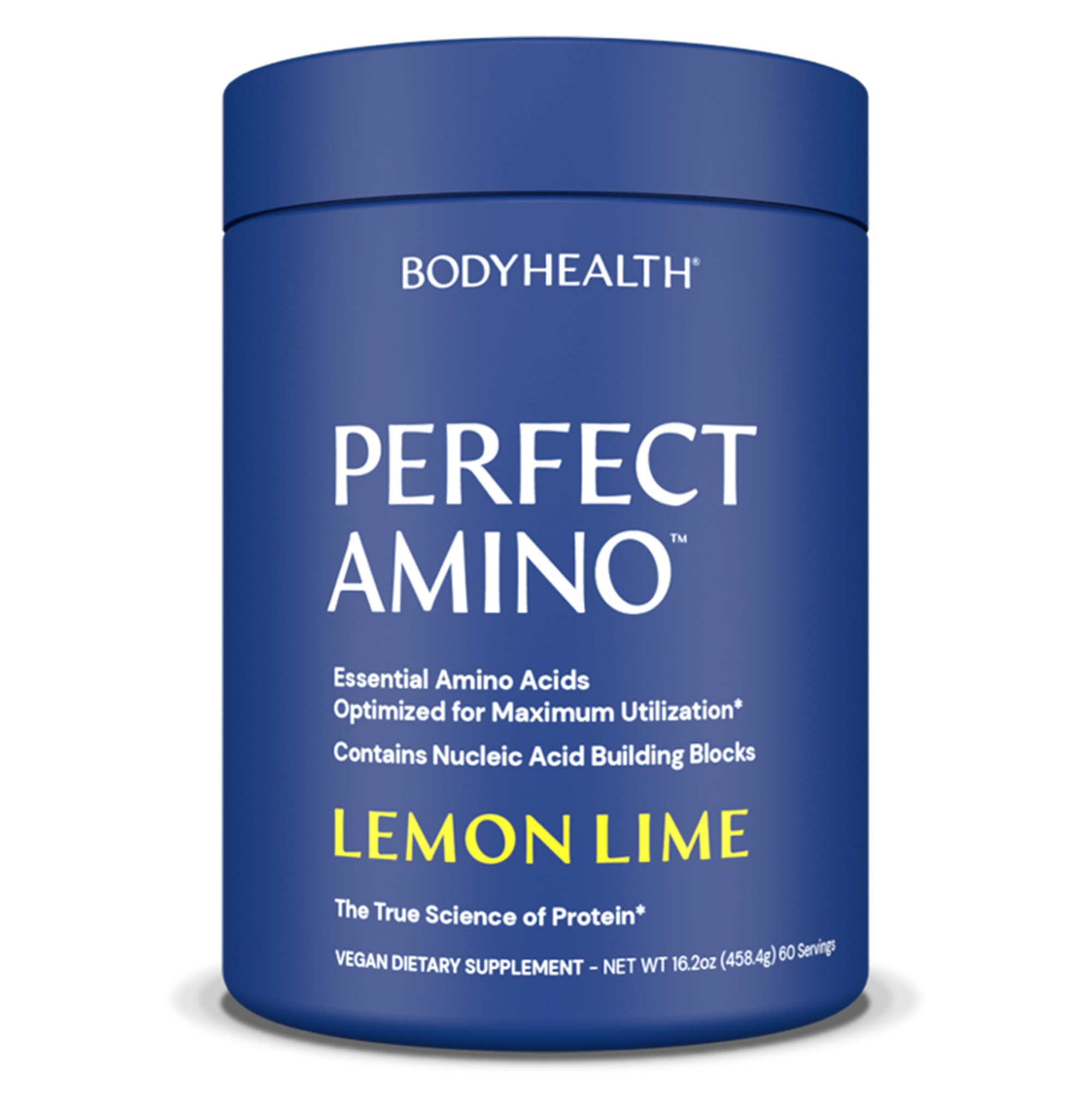 BodyHealth PerfectAmino Powder - BCAA & EAA Supplement for Pre & Post Workout - Amino Acid Energy Drink for Muscle Growth & Recovery - Lemon Lime Flavor - 60 Servings - Ideal for Gym, Fitness & Athletic Performance