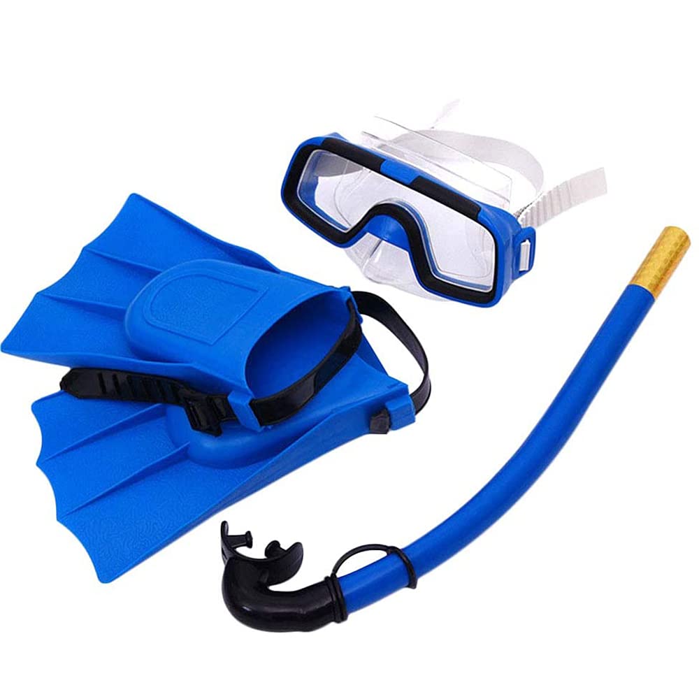 YGXS Kids Snorkel Set with Swim Goggles, Breathing Tube & Diving Fins - Complete Snorkeling Gear for Children Ages 6-10 - Perfect for Pool, Beach & Ocean Adventures