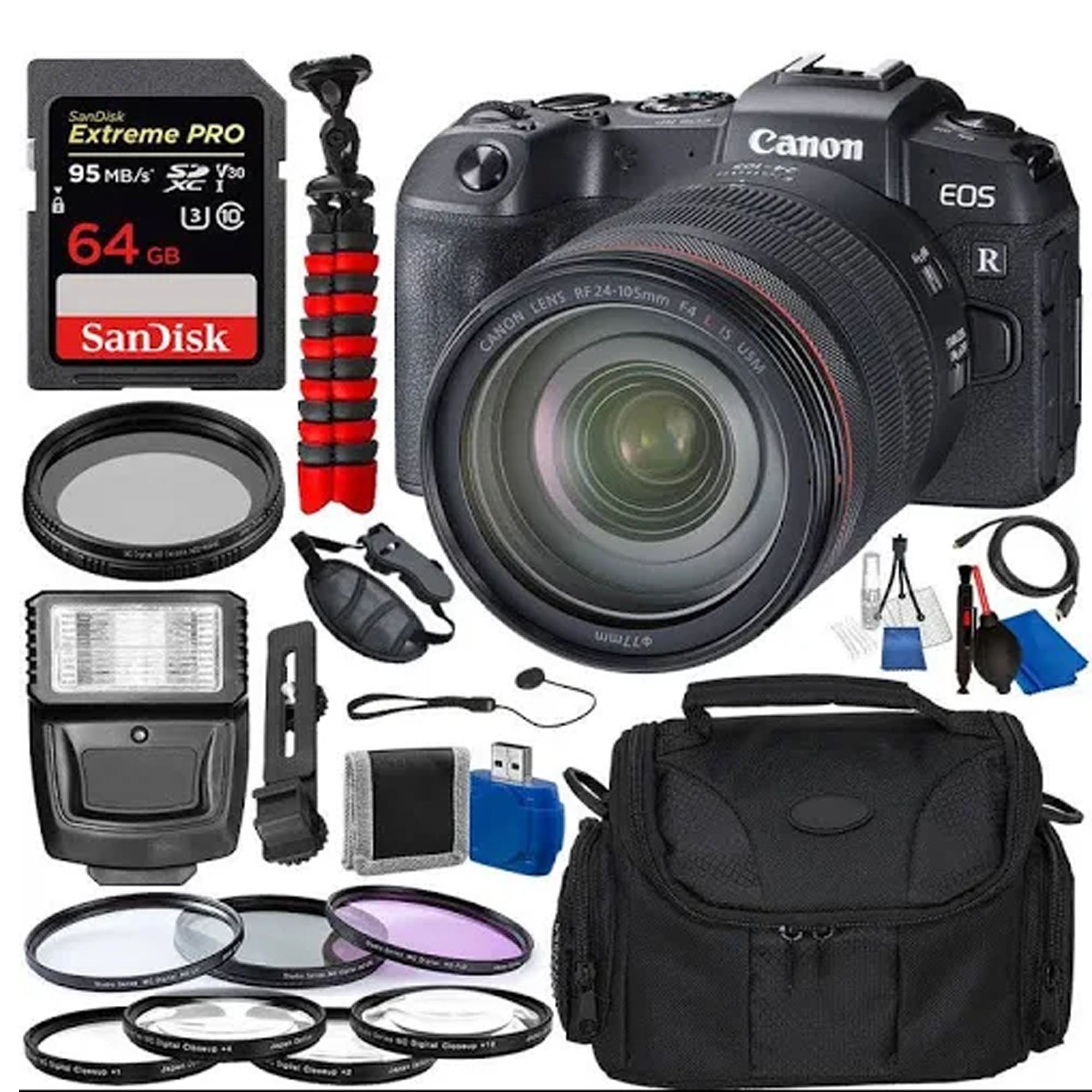Canon EOS RP Full Frame Mirrorless Digital Camera with RF 24-105mm f/4-7.1 IS STM Lens, Battery, Charger & Accessory Kit - Perfect for Travel Photography, Vlogging & Professional Portraits
