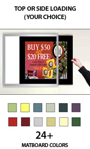 Premium Euro Style Slide-In Picture Frame for 8.5x14 Posters with 3 Wide Matboard - Perfect for Wall Art, Home Decor & Office Display