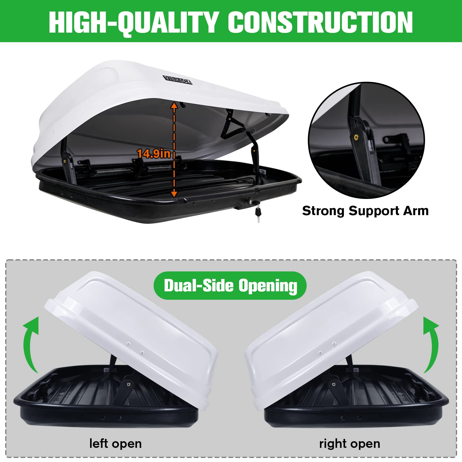 Hard Shell Roof Cargo Carrier 14 Cubic Feet - 62