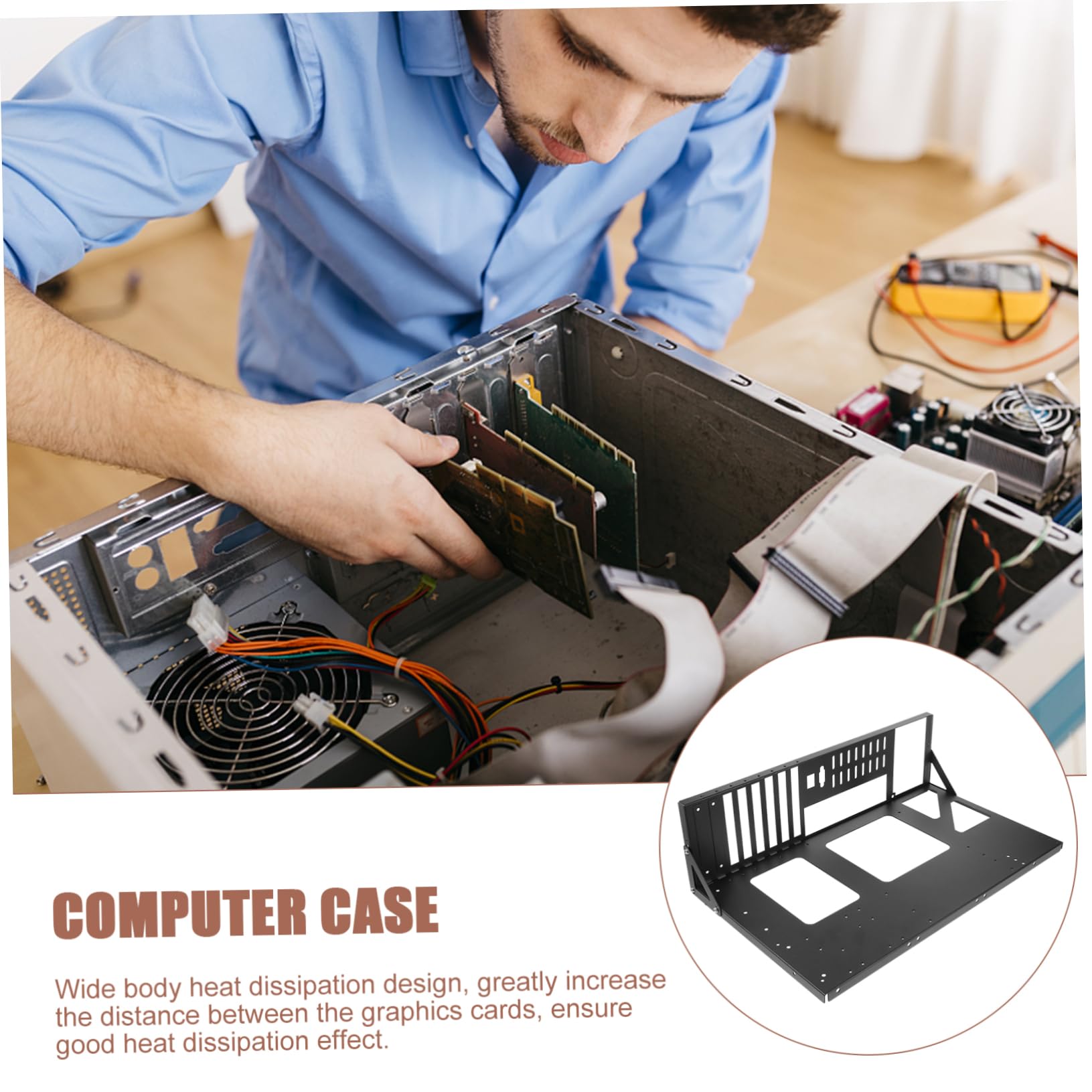 Jojofuny 2-Pack Motherboard Holder - Open Air Frame Case for Computer Motherboards - Durable Metal Motherboard Shelf Bracket - Perfect for PC Building, Repair & Testing Workstations