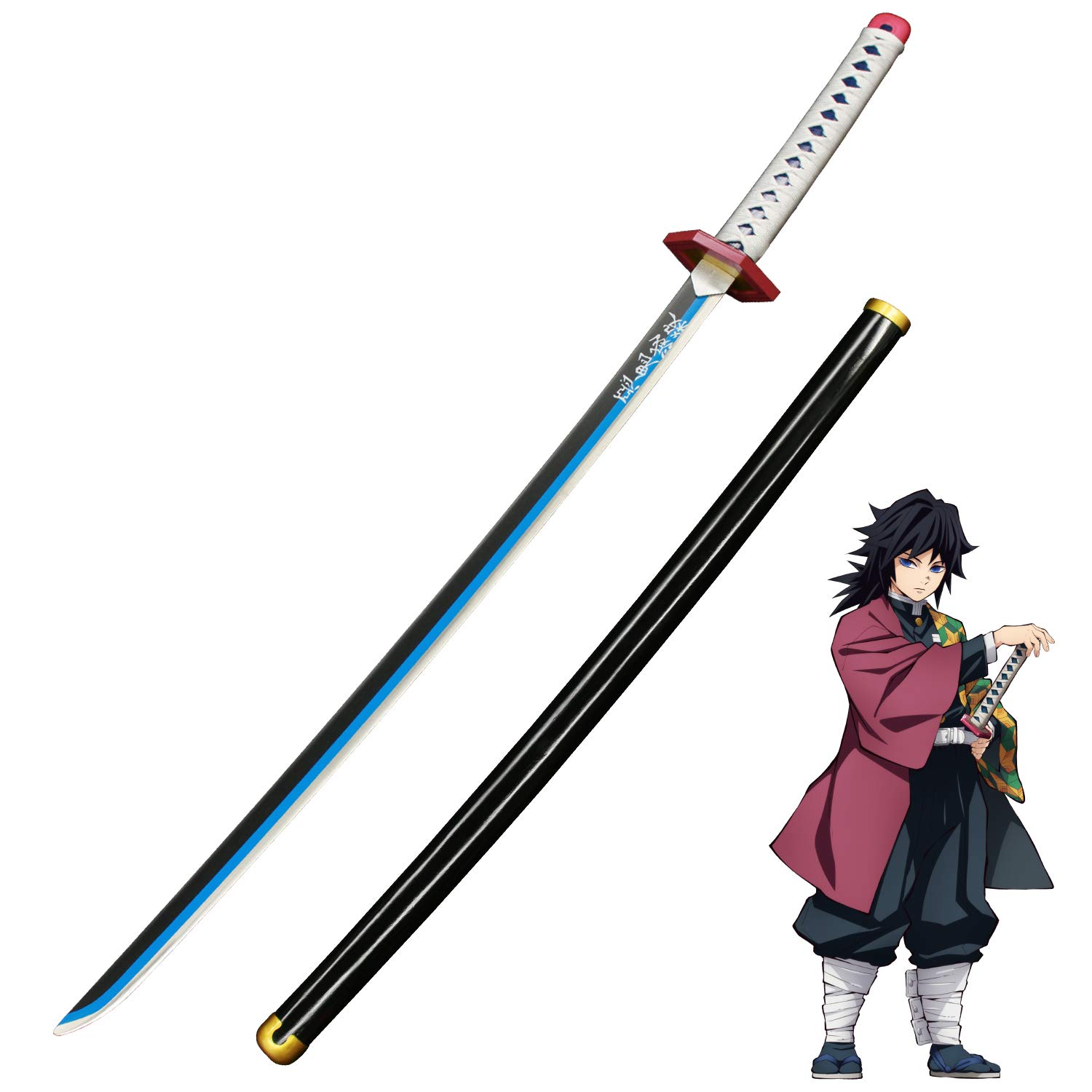 Demon Slayer Sword Replica - Tanjiro Kamado & Shinobu Kochou Cosplay Katana - High Carbon Steel Anime Collectible for Fans, Cosplay, and Display