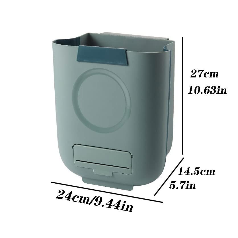 TOMYEUS 10L/13L Foldable Hanging Trash Can - Space Saving Wall Mounted Waste Bin for Bathroom, Kitchen, Toilet & Cabinet Door - Perfect for Small Spaces & RVs (13L Capacity)