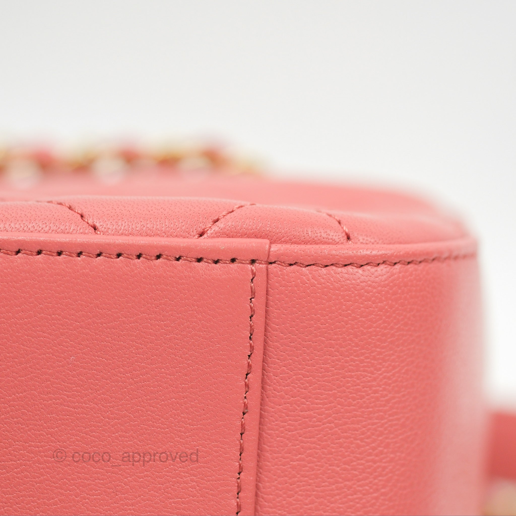 Chanel Pink Goatskin Camera Bag with Aged Gold Chain Strap - Luxury Crossbody Bag for Women, Perfect for Parties & Date Nights
