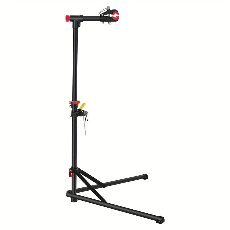 Stanz (TM) Adjustable Bike Repair Stand for E-Bikes, Mountain Bikes, Road Bikes & Fat Tire Bikes - Heavy Duty 55 LBS Capacity with Tool Tray - Perfect for Home Garage, Bike Shops & Outdoor Maintenance