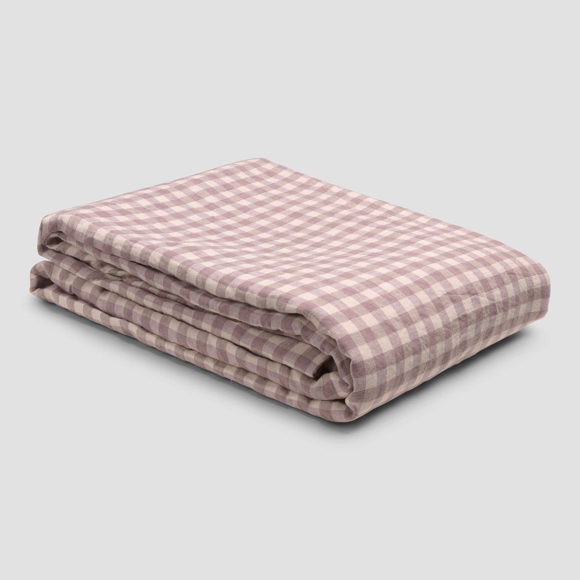 Premium Elderberry Gingham Linen Blend Duvet Cover Set - Soft & Breathable Bedding for All Seasons - Perfect for Master Bedroom, Guest Room & Cozy Farmhouse Decor