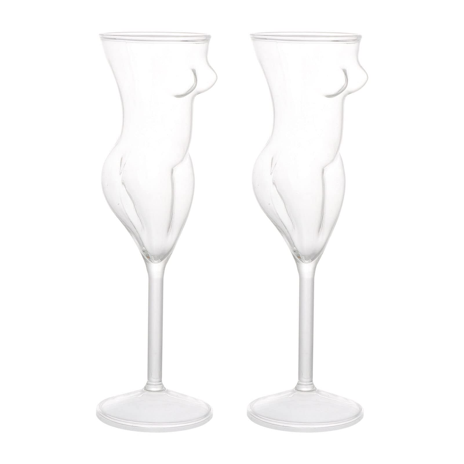 2Pcs Naked Women Cocktail Glasses - Creative Body Shaped Whiskey & Wine Glasses for Bachelor Parties, Home Bars & Unique Gifts - Perfect for Cocktail Nights, Bachelorette Parties & Adult Themed Events