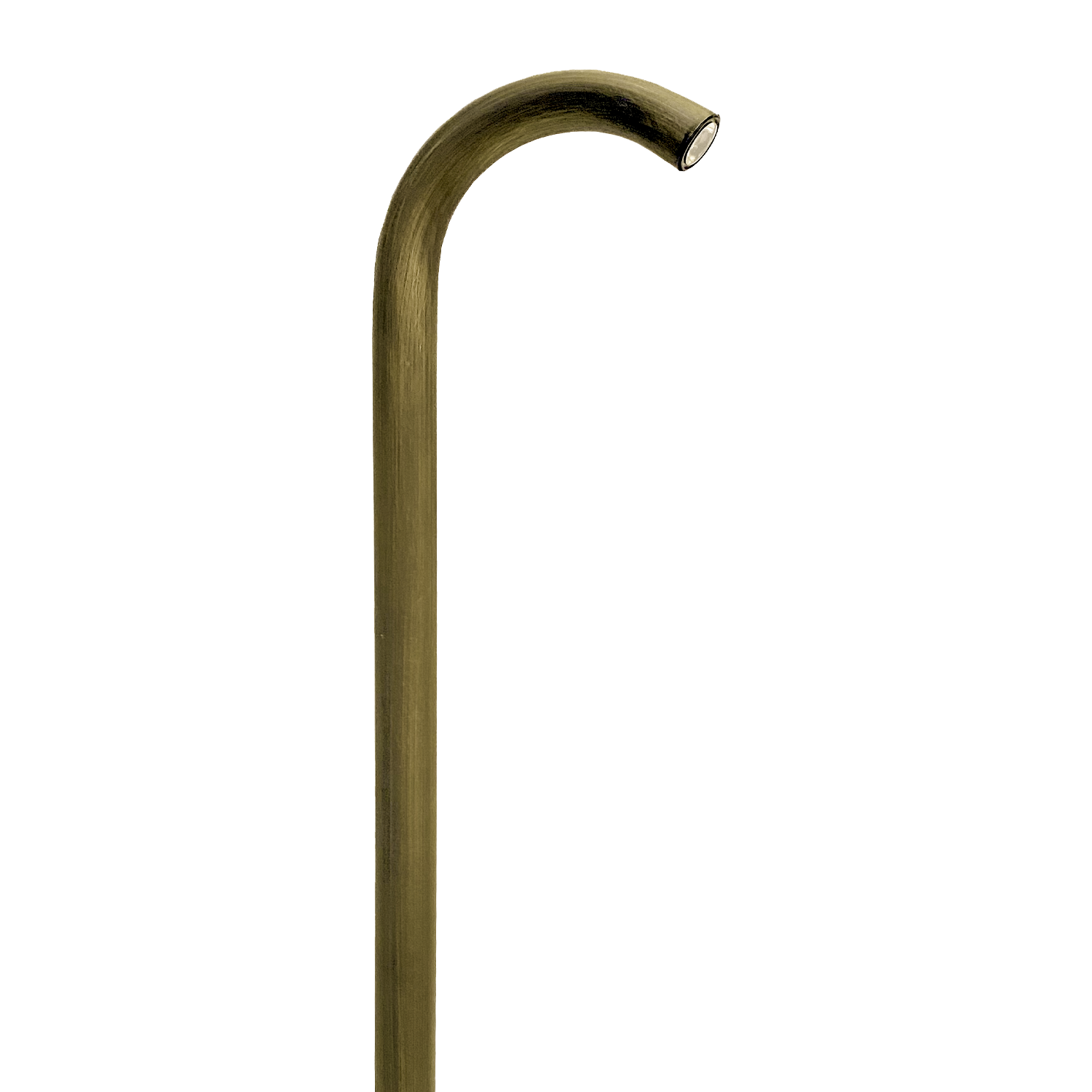 PLB21 Cast Brass 3W 3000K Warm White Integrated LED Cane Style Curved Low Voltage Pathway Light - Outdoor Landscape Lighting for Garden, Walkway, and Driveway