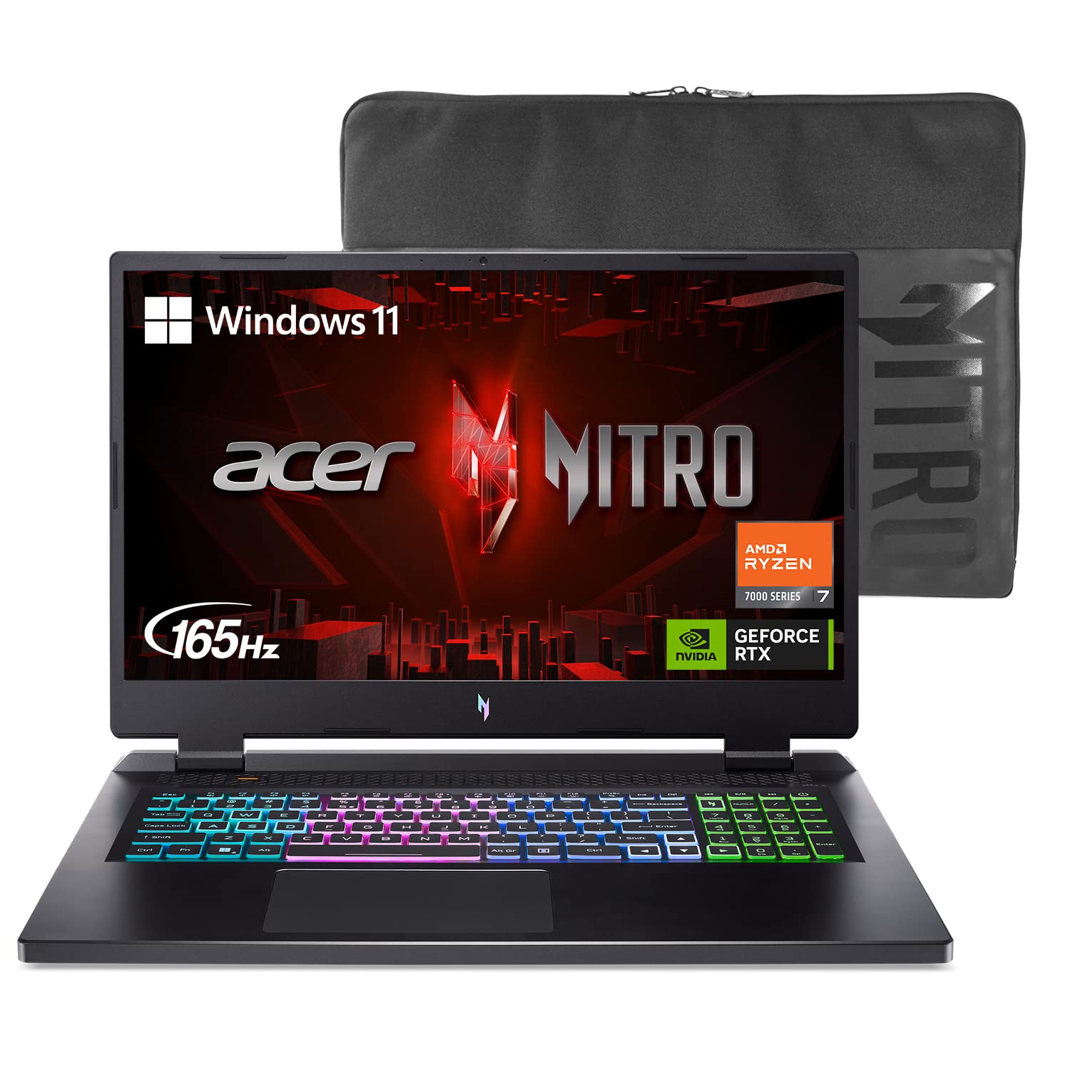 Acer Nitro 17 Gaming Laptop - AMD Ryzen 7 7840HS Octa-Core, NVIDIA RTX 4060 GPU, 17.3
