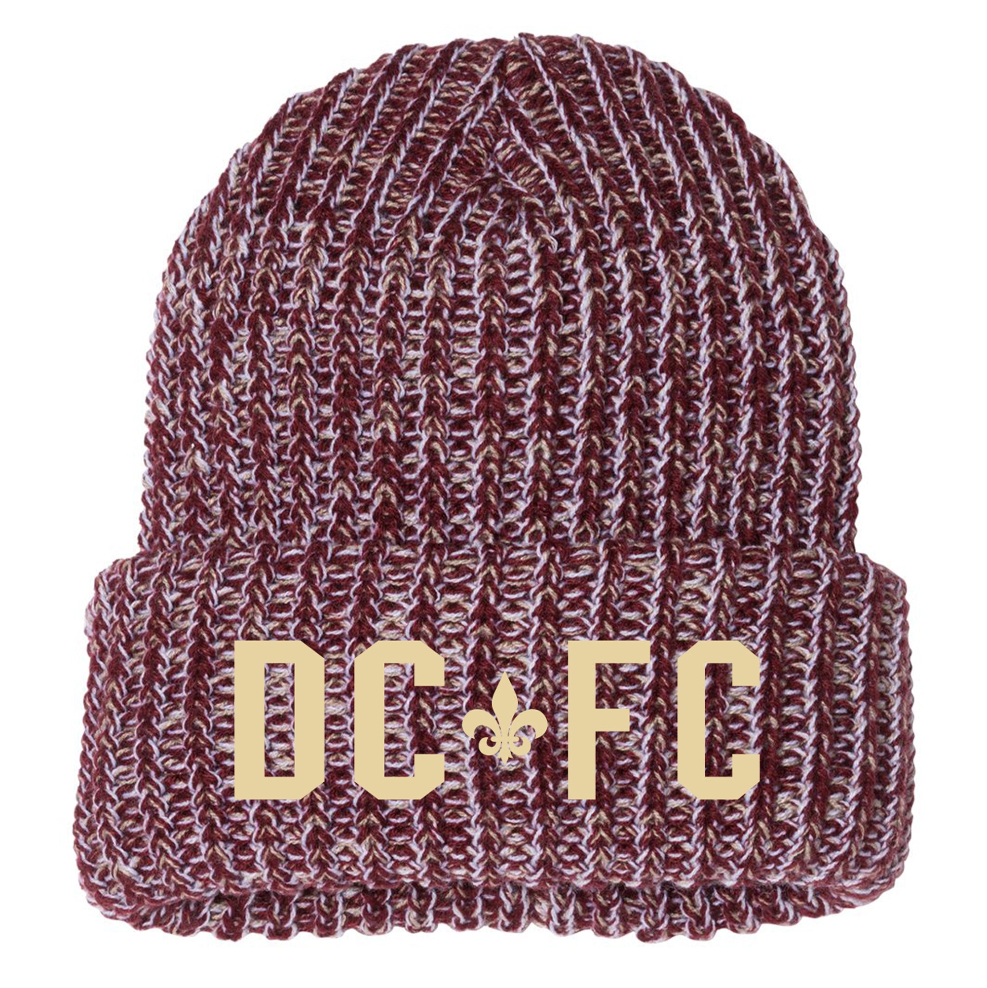 Chunky Knit Beanie - Soft Winter Hat for Men & Women - Maroon & Natural Colors - Perfect for Cold Weather & Outdoor Activities