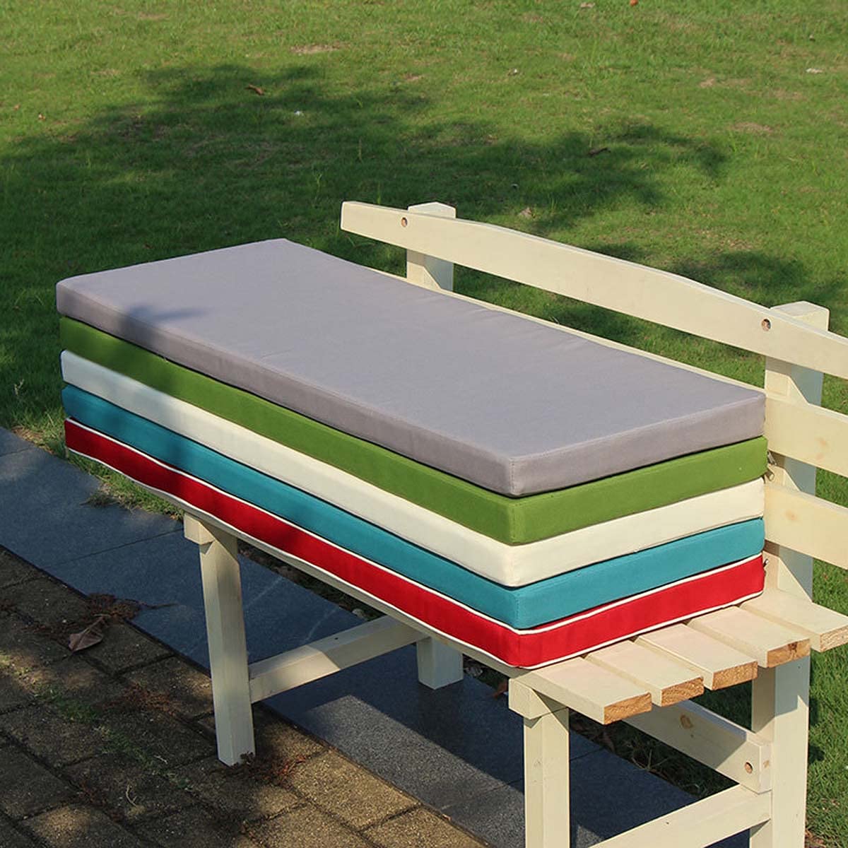 **Outdoor Bench Cushion - Waterproof Memory Foam Patio Furniture Seat Pad - Non-Slip Rubber Back for Swing, Settee, Sofa - Indoor & Outdoor Use for Garden, Deck, Porch**