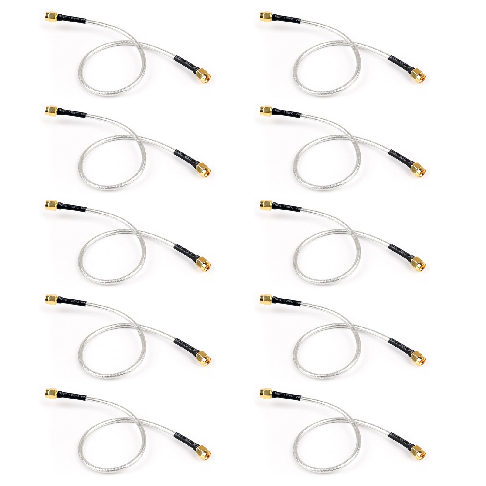 10Pcs SMA Male to SMA Male RF Extension Coax Pigtail Semi Rigid Cable RG402 30cm - High Frequency Connector for Ham Radio, WiFi Antenna, GPS & Drone Applications