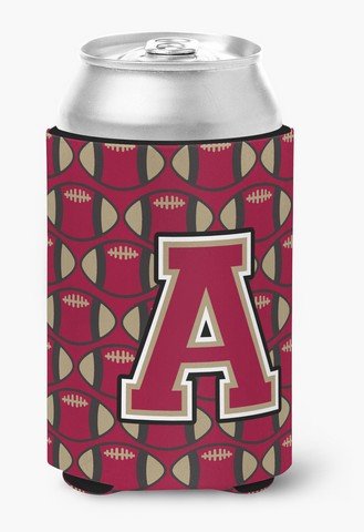 CoolCookware Letter A Football Garnet & Gold Can Koozie & Bottle Hugger - Perfect for Tailgating, Game Days & College Football Parties