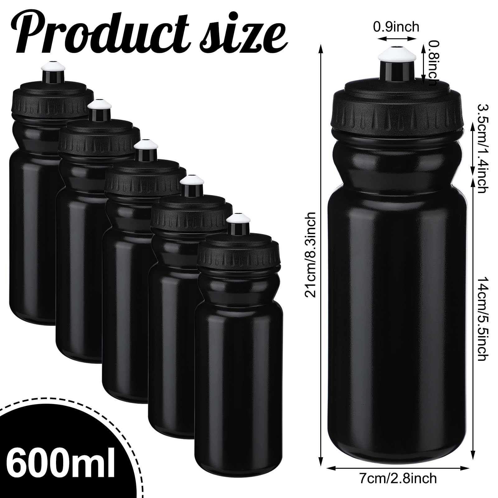 100 Pack 20 oz Reusable Plastic Water Bottles with Pull Top Cap - BPA Free, Dishwasher Safe Sports Water Bottles Bulk for Adults & Kids - Perfect for Gym, Hiking, Cycling, Workouts & Outdoor Activities