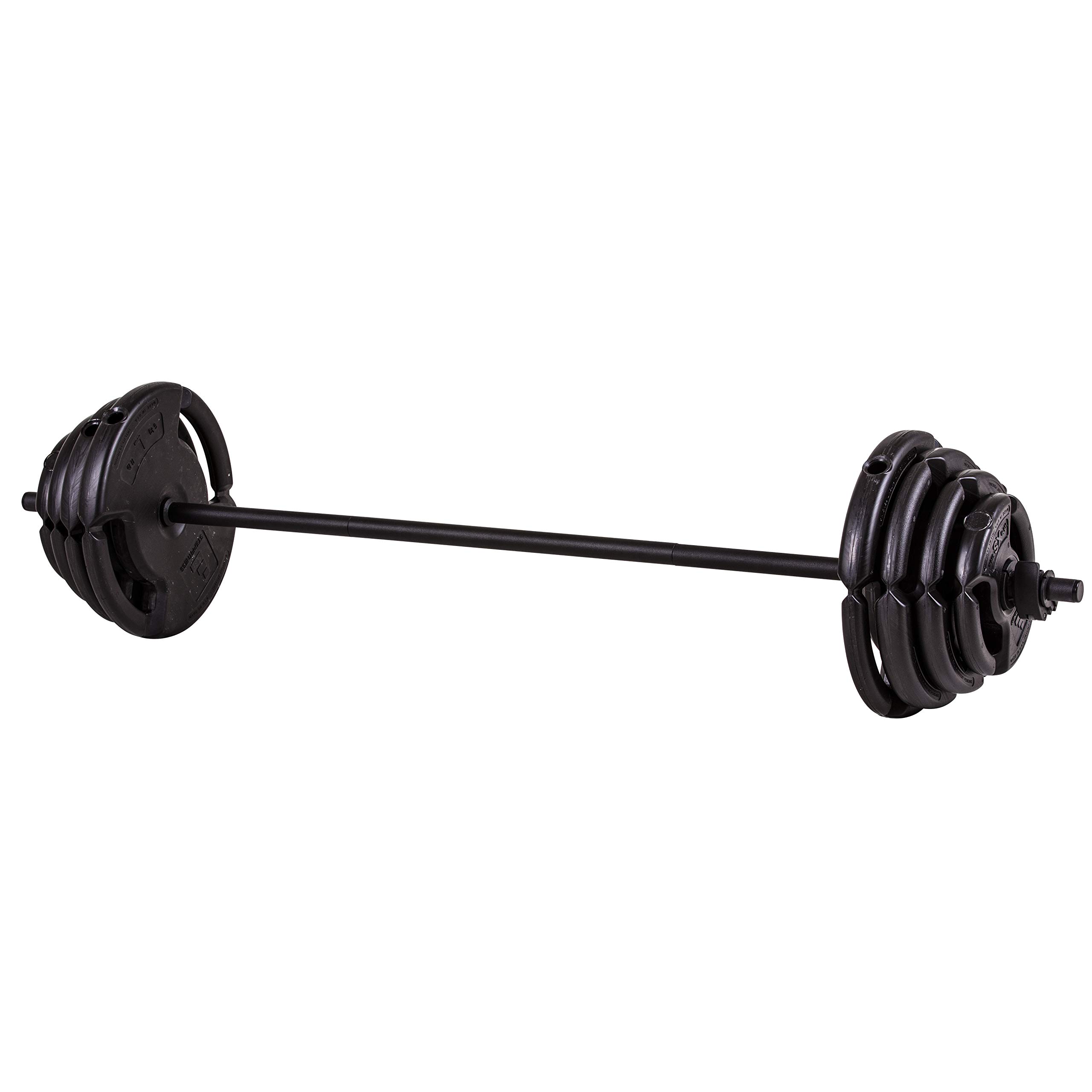 Step Fitness Deluxe 60 lbs Barbell Weight Set with Bar, Collars & Weights - Perfect for Home Gym, Strength Training & CrossFit Workouts