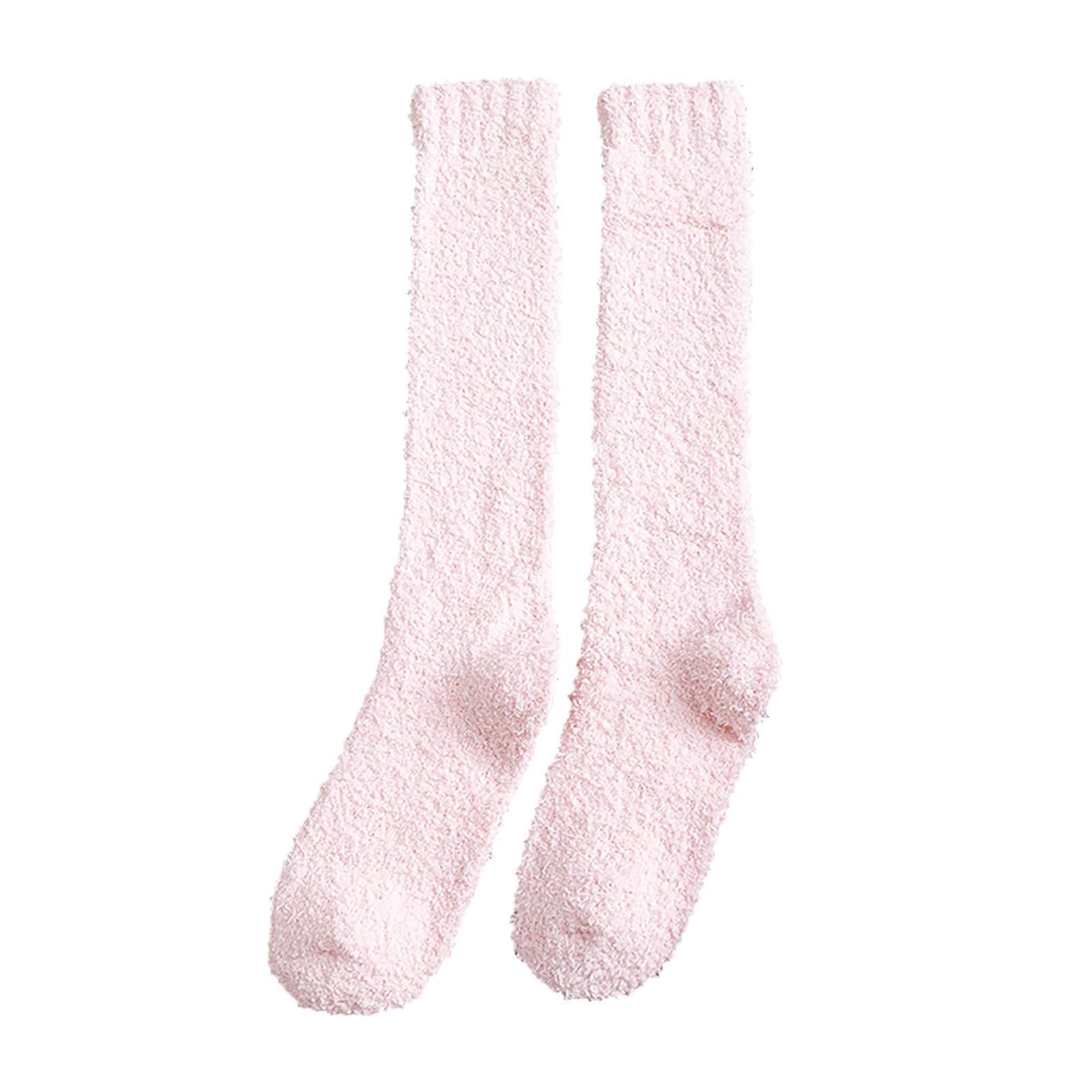 Cozy Christmas Winter Warm Coral Fleece Socks for Women - Soft Solid Calf-Length Socks with Cute Designs - Perfect for Holiday Gifts, Cold Weather & Indoor Comfort