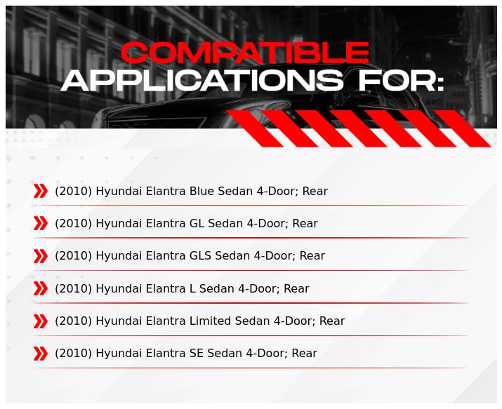 R1 Concepts Premium Rear Brake Kit - Ceramic Brake Pads & Rotors with Hardware | Fits 2010 Hyundai Elantra | Smooth Stopping Power for City Driving & Highway Safety