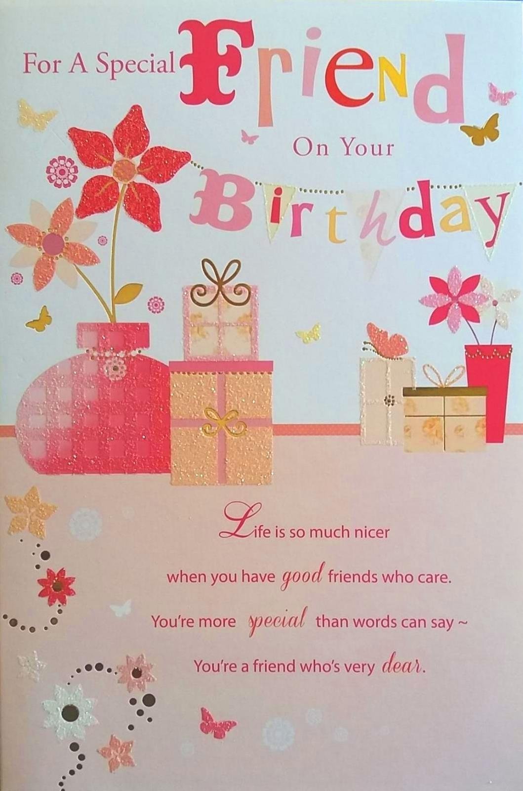 Xpress Yourself Friend Birthday Card - Sentimental Verse Greeting Card for Best Friends - Perfect for Birthdays, Anniversaries & Special Occasions