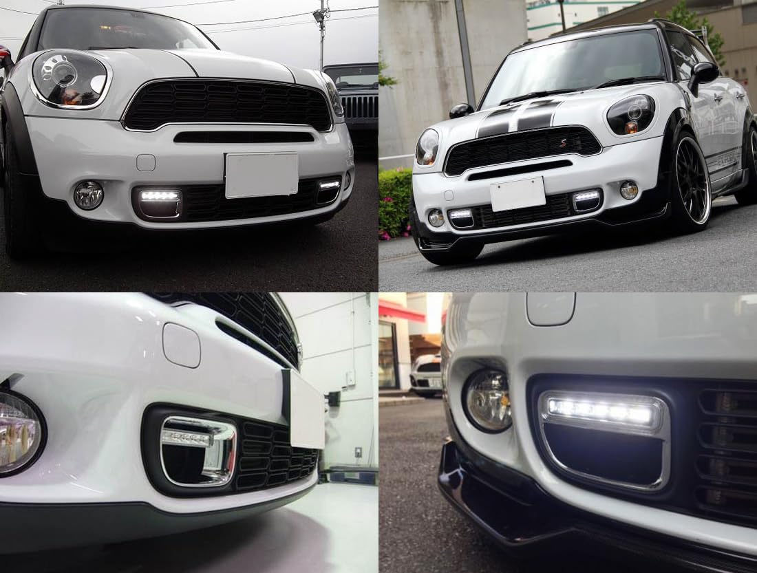 iJDMTOY Brake Duct Opening Switchback LED DRL Assembly - Compatible with 2010-2016 MINI Cooper R60 Countryman - Xenon White Daytime Running Lights with Amber Yellow Turn Signal - Perfect for Night Driving & Enhanced Vehicle Visibility