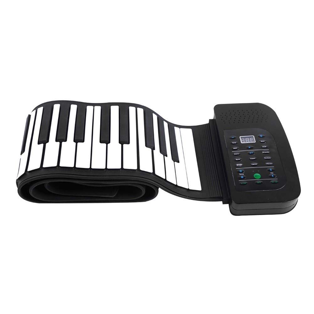 88-Key Roll Up Piano Portable USB Keyboard - Flexible Silicone Foldable Hand-Rolling Piano with Sustain Pedal - Perfect for Travel, Home Practice & Music Education