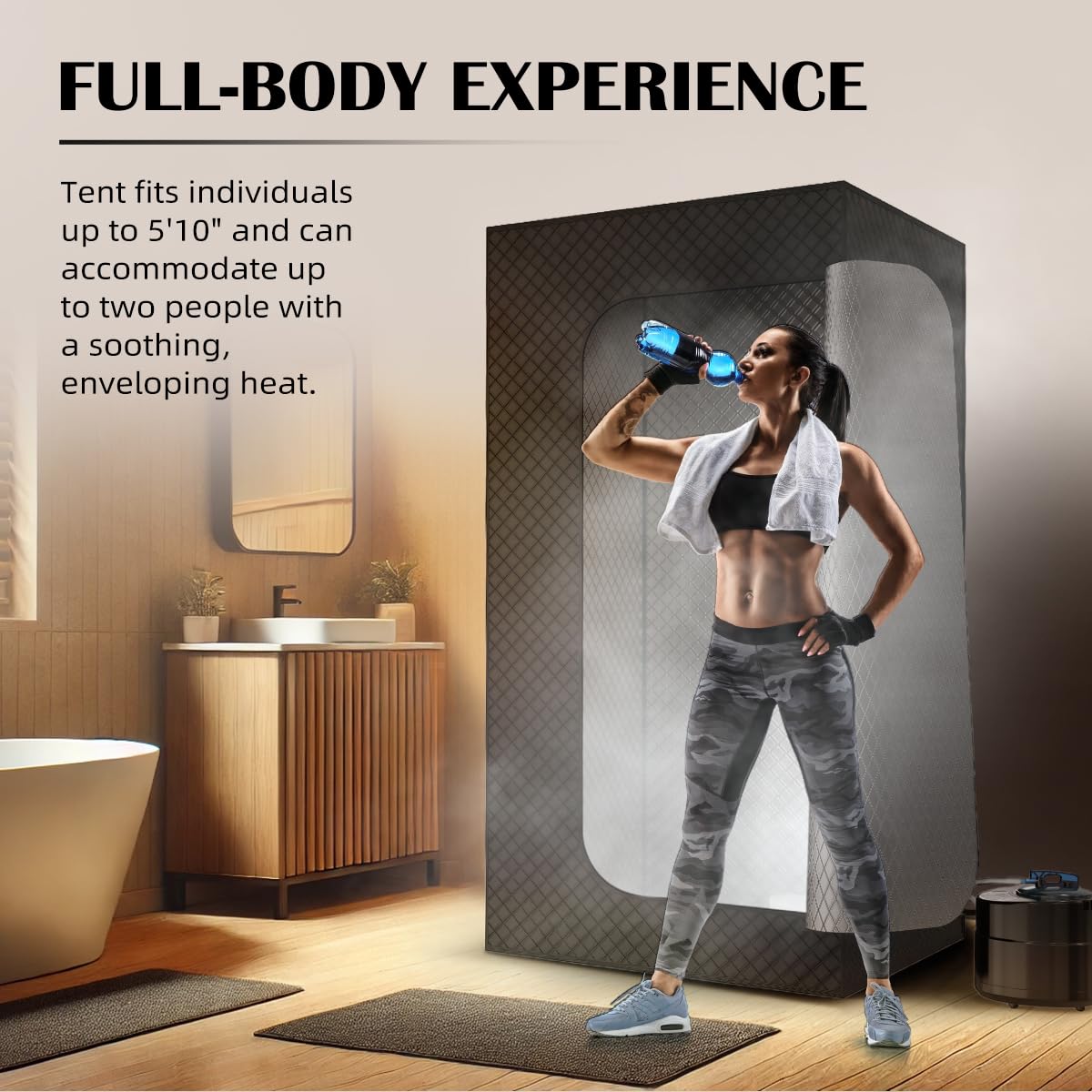 Portable Home Sauna Tent with 3.0L Steamer - Full Body Detox & Relaxation SPA - Quick Heat Up & Easy Assembly for Weight Loss, Pain Relief & Home Wellness Therapy (Perfect for Small Spaces & Post-Workout Recovery)