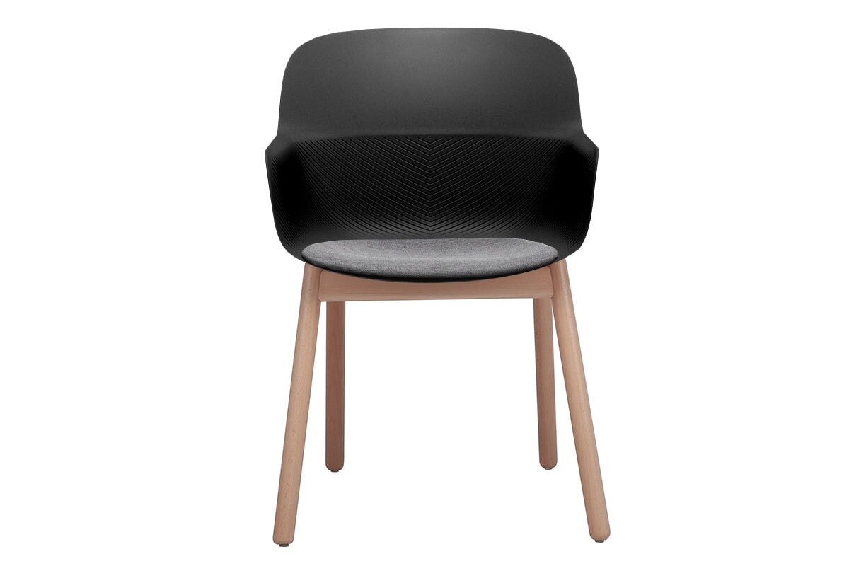 Tommy Tub Plastic Chair with Wooden Leg - Lightweight Outdoor Seating for Patio, Garden, and Poolside Relaxation