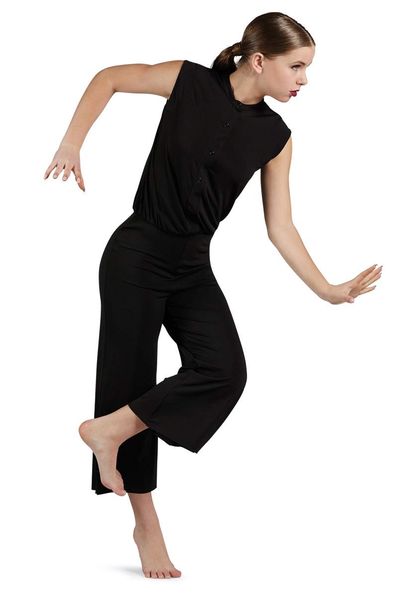 Balera Women's Sleeveless Snap Front Jumpsuit - Matte Jersey Dance Leotard for Ballet, Jazz & Contemporary Performance
